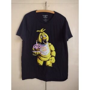 Five Nights at Freddy's Chica Short Sleeve Black T Shirt Tee Top Sz L Duck